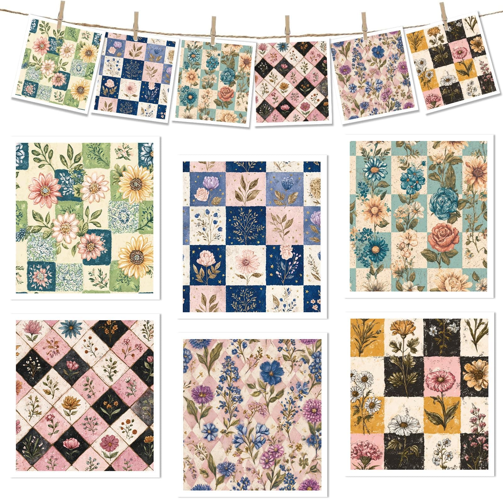 Swedish Dishcloths for Kitchen, 6 Pack Retro Floral Swedish Dish Cloths, Absorbent Vintage Flower Sponge Cleaning Towels Wipes for Kitchen Cooking Home Decoration Housewarming Gifts