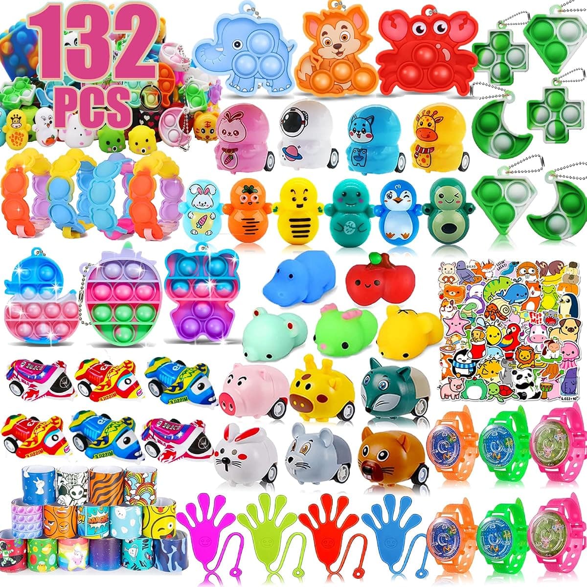 132 PCS Party Favors for Kids 8-12, Pinata Stuffers, Prizes Treasure Box Toys for Classroom, Goodie Bag Stuffers,Treasure Chest, Prize Box Toys, Pinata Filler