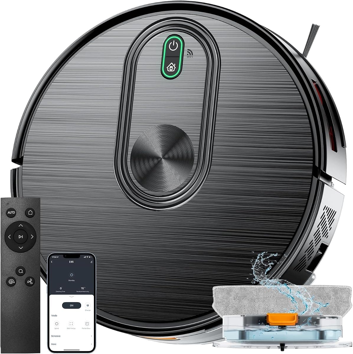 Robot Vacuum and Mop, 6500Pa Suction, 2 in 1 Robotic Vacuum with Gyro Inertial Navigation, 200 Min Runtime, App/Remote/Voice Control, Ideal for Pet Hair, Hard Floor, Carpet