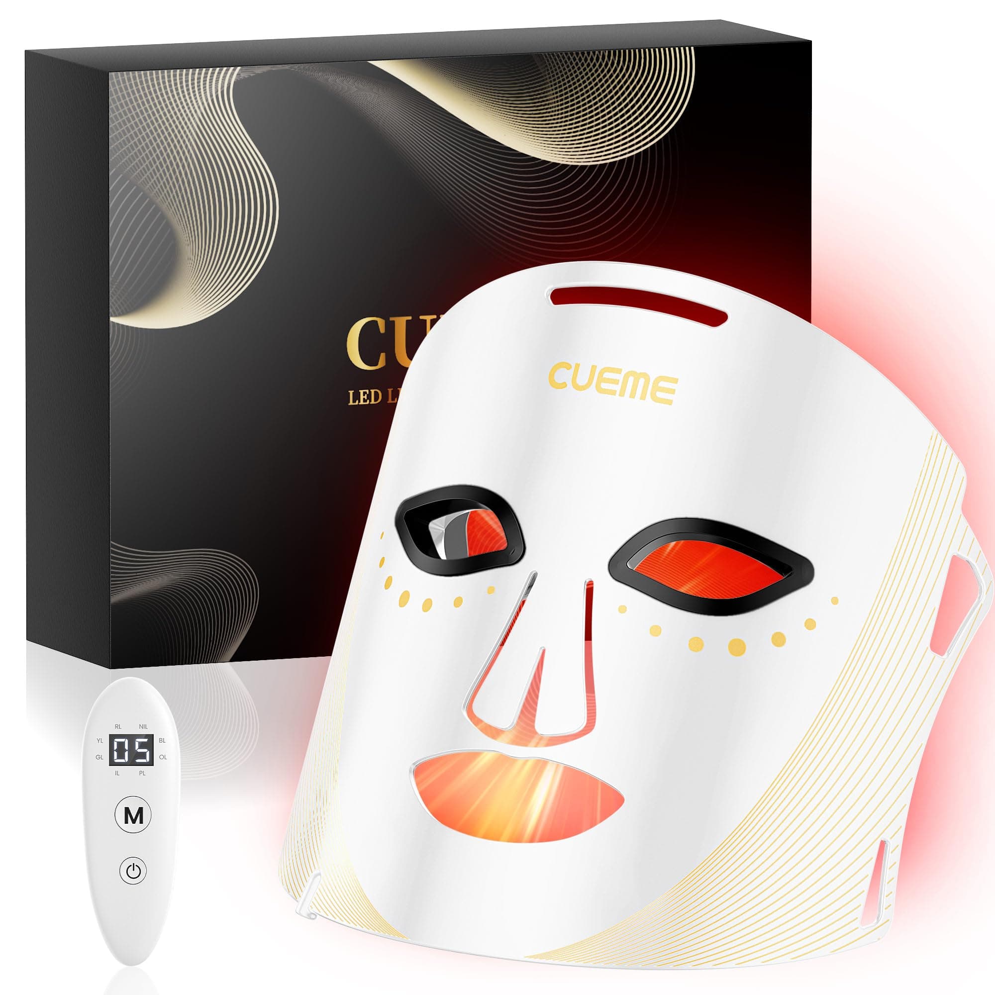 CUEME LED Light Therapy Mask, FDA-Cleared Red Light Therapy for Wrinkles, Acne Treatment, and Skin Care, Portable Facial Mask for Women - Mom, Sister, Girlfriend and Wife