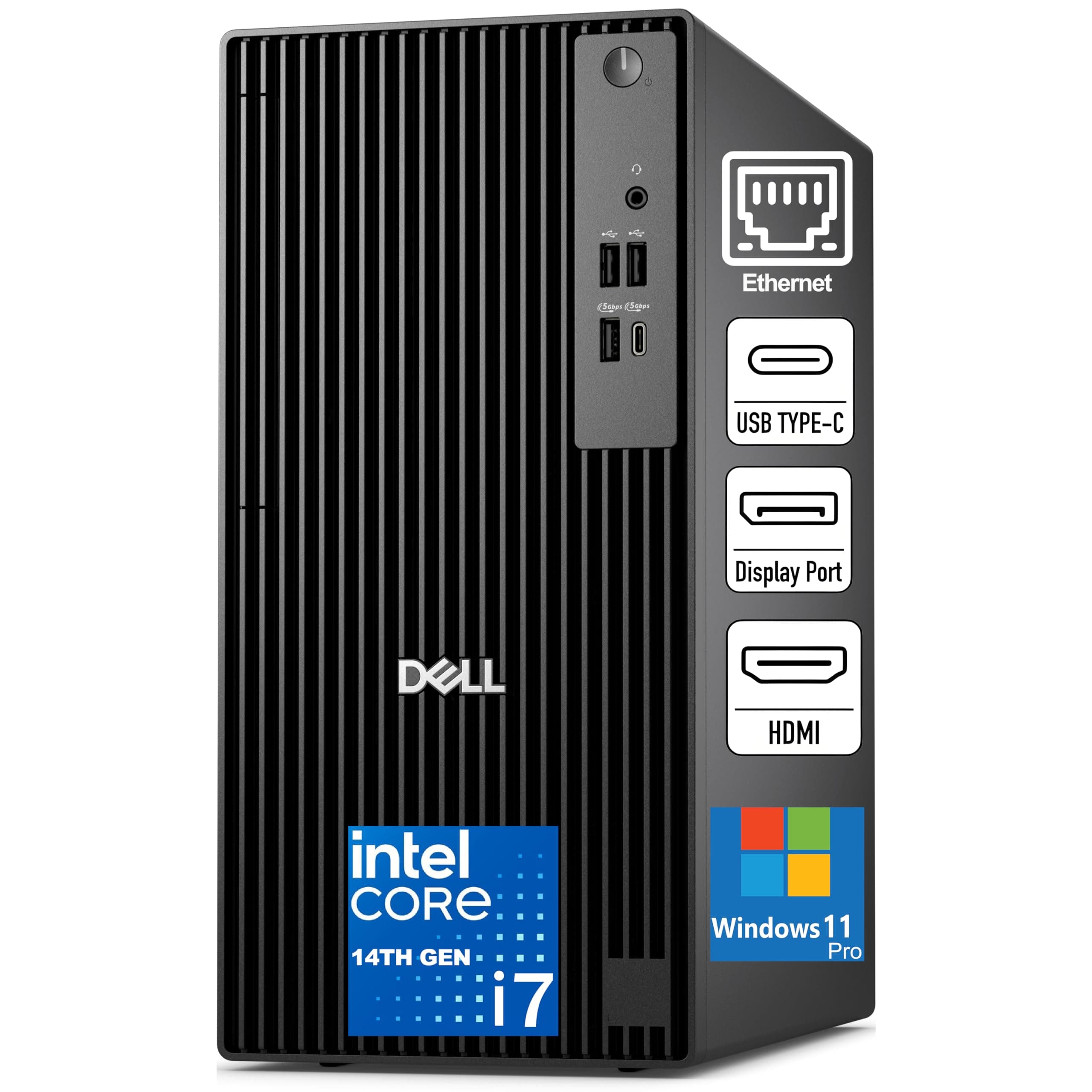 Dell Pro Tower Desktop Computer PC (2026 Edition, AI-Ready) for Business Office Work, Intel Core i7-14700 (16GB DDR5 RAM, 512GB SSD), Windows 11 Pro, for Coding, Video & Photo Editing, Remote Work