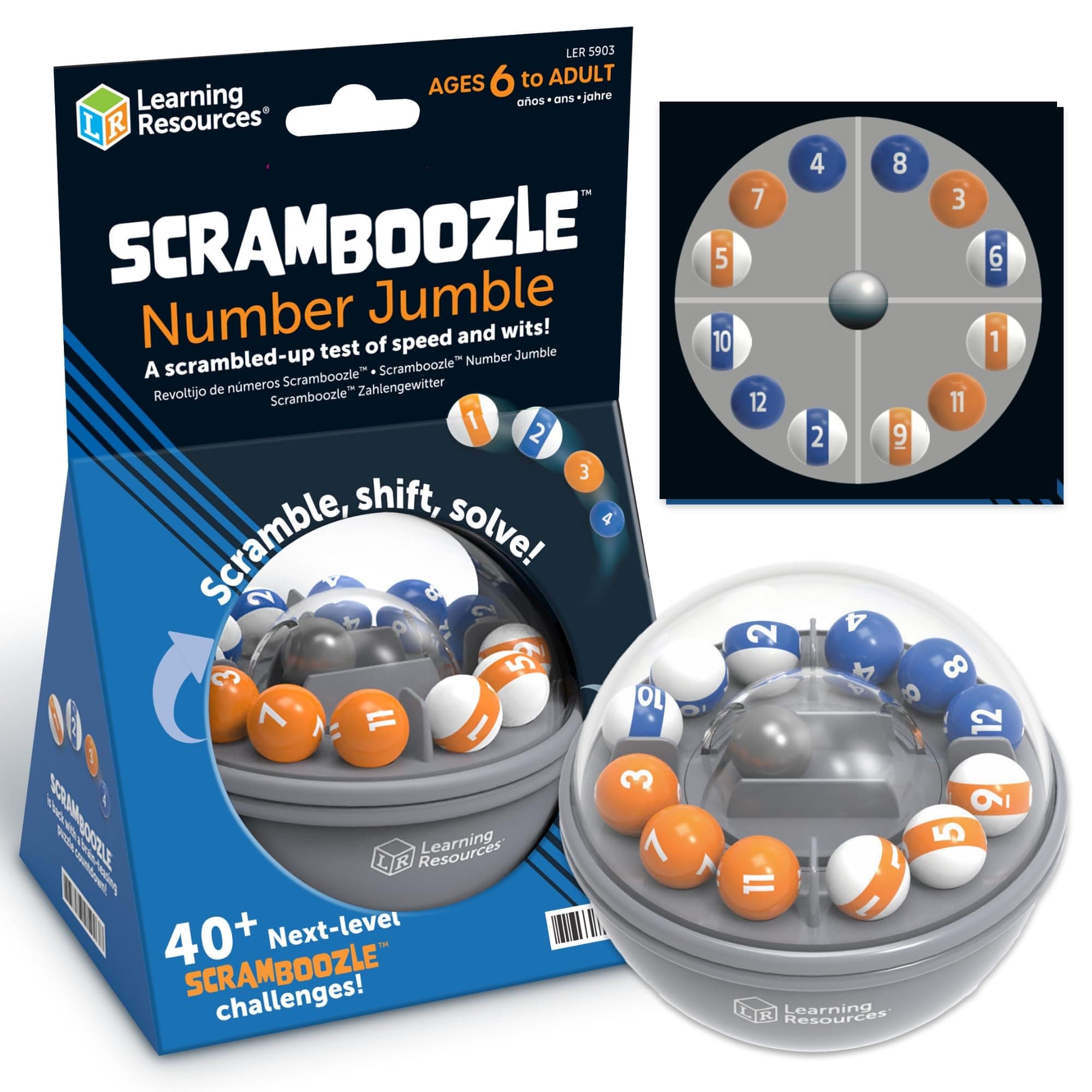 Learning Resources Scramboozle Number Jumble - 3D Brain Teasers for Kids and Adults, Puzzles for Teens, Boosts Critical Thinking and Problem Solving, Travel Games, Fidget Toy, Gifts for Boys and Girls