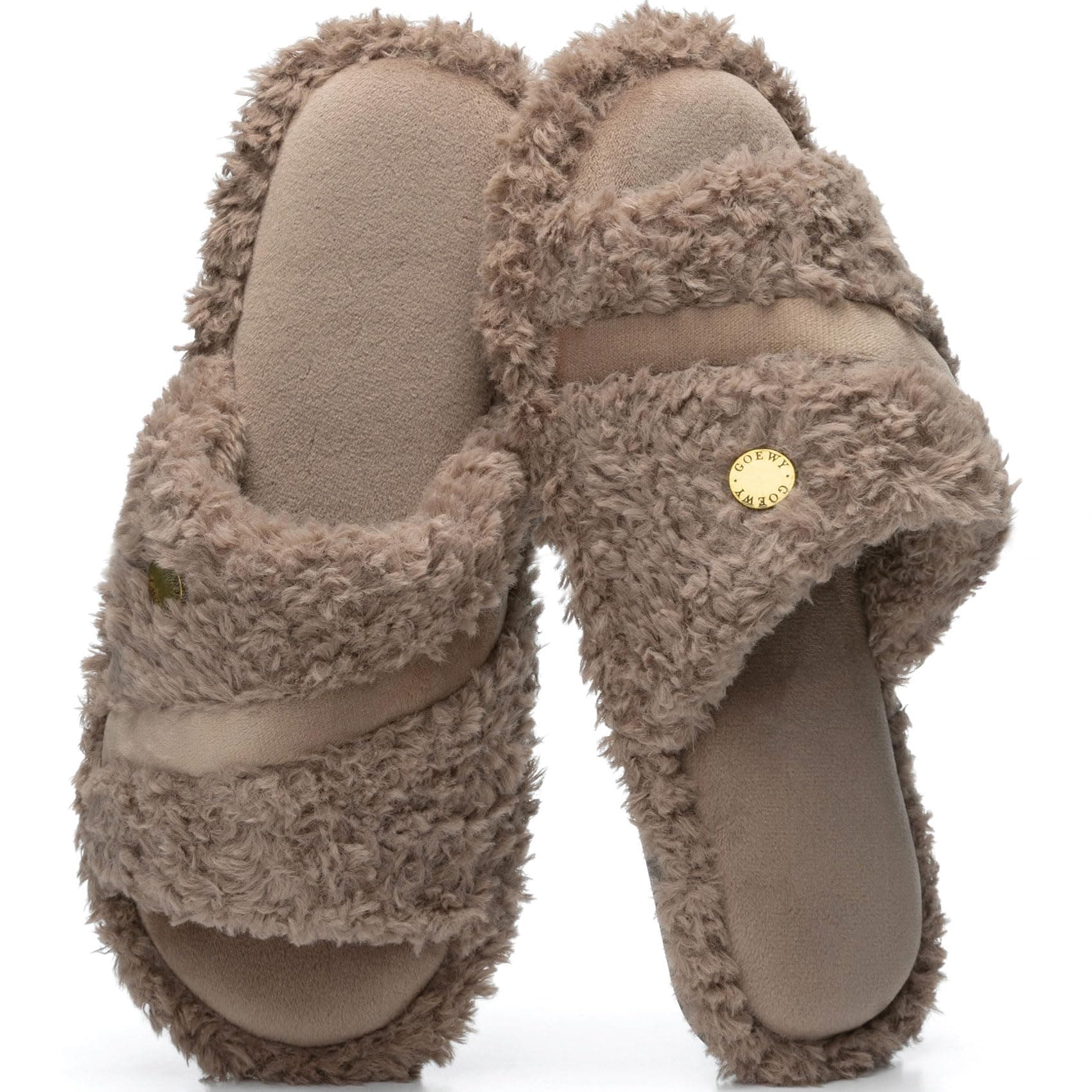 GOEWY Open Toe Womens Slippers Indoor Outdoor Comfy Memory Foam Slip On House Bedroom Slides Shoes Gifts for Women Her Mom