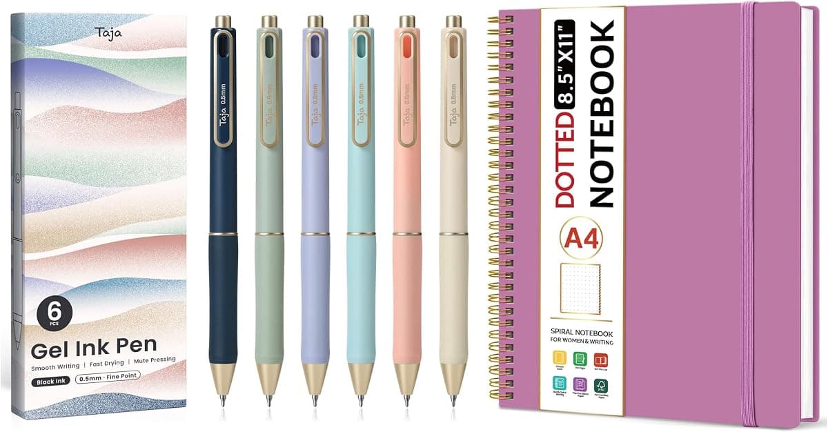 Taja A4 Spiral Notebook and Gel Pen