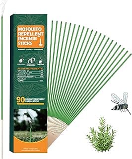 90 pcs Mosquito Repellent Outdoor Patio Sticks, Citronella Repellent Incense Sticks, Natural Essential Oil Incense, Repel Mosquito for Indoor, Patio, Camping, Fishing