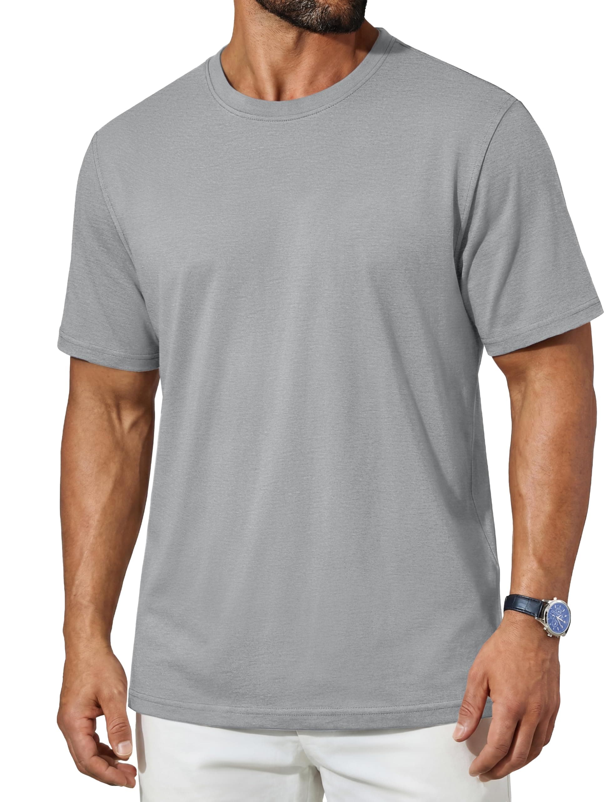 TACVASEN Men's T-Shirts Short Sleeve UPF50+ Mositure Wicking Shirts Lightweight Cooling Crew Neck Tshirt