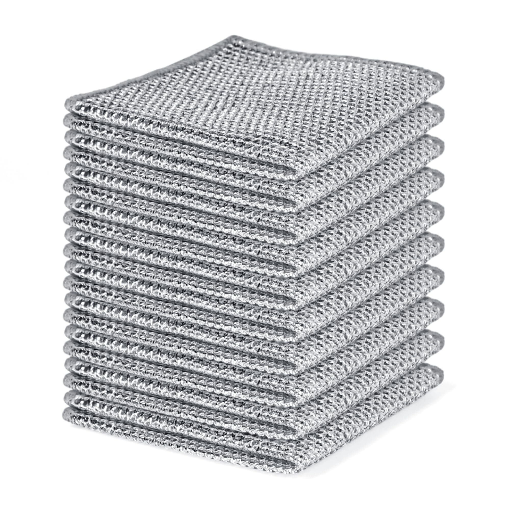 Aidoclip 10PCS Set Non-Scratch Steel Wool Dishcloth - Multi Purpose Wire Dishwashing Rags Kitchen Towels and Dishcloths Sets Durable Cleaning Pads Bathroom Home Essentials Cleaning Supplies Tools