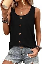 WIHOLL Tank Tops for Women Summer Tops Trendy Dressy Casual Spring Vacation Outfits Crewneck Button Down Sleeveless Shirts