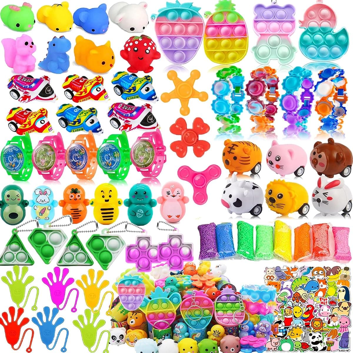 128 Pcs Fidget Party Favors for Kids, Easter Egg Fillers,Pinata Stuffers, Treasure Box Toys, Classroom Prizes, Pinata Filler, Goodie Bag Stuffers, Treasure Chest Carnival Rewards for Boys Grils