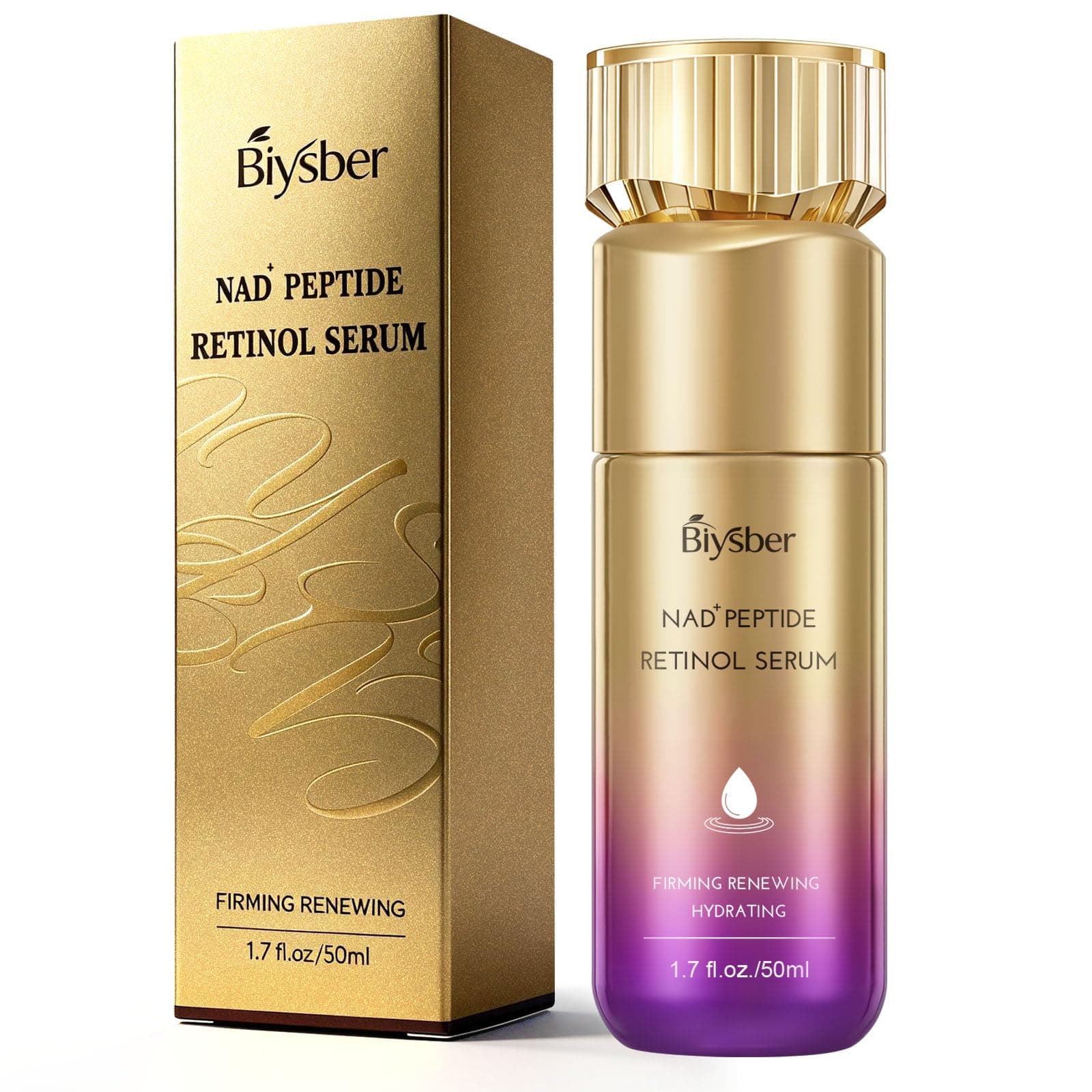 Retinol Peptides Serum for Face: Anti Aging Collagen NAD+ Hydration Serum for Wrinkles Fine Lines, Firming Face Neck Skin for Women Men Day Night