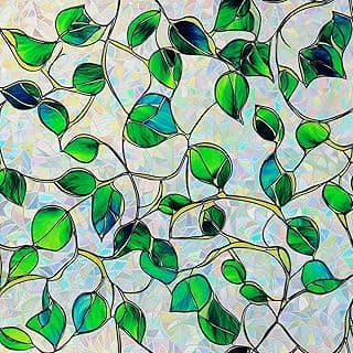 SOMWISE Rainbow Window Privacy Film,Heat Control,UV Blocking,Anti-Glare,Day & Night Privacy Protection & Decoration for Home, Bathroom,Glass Door,Static Cling,Renter-Friendly with Installation Tools