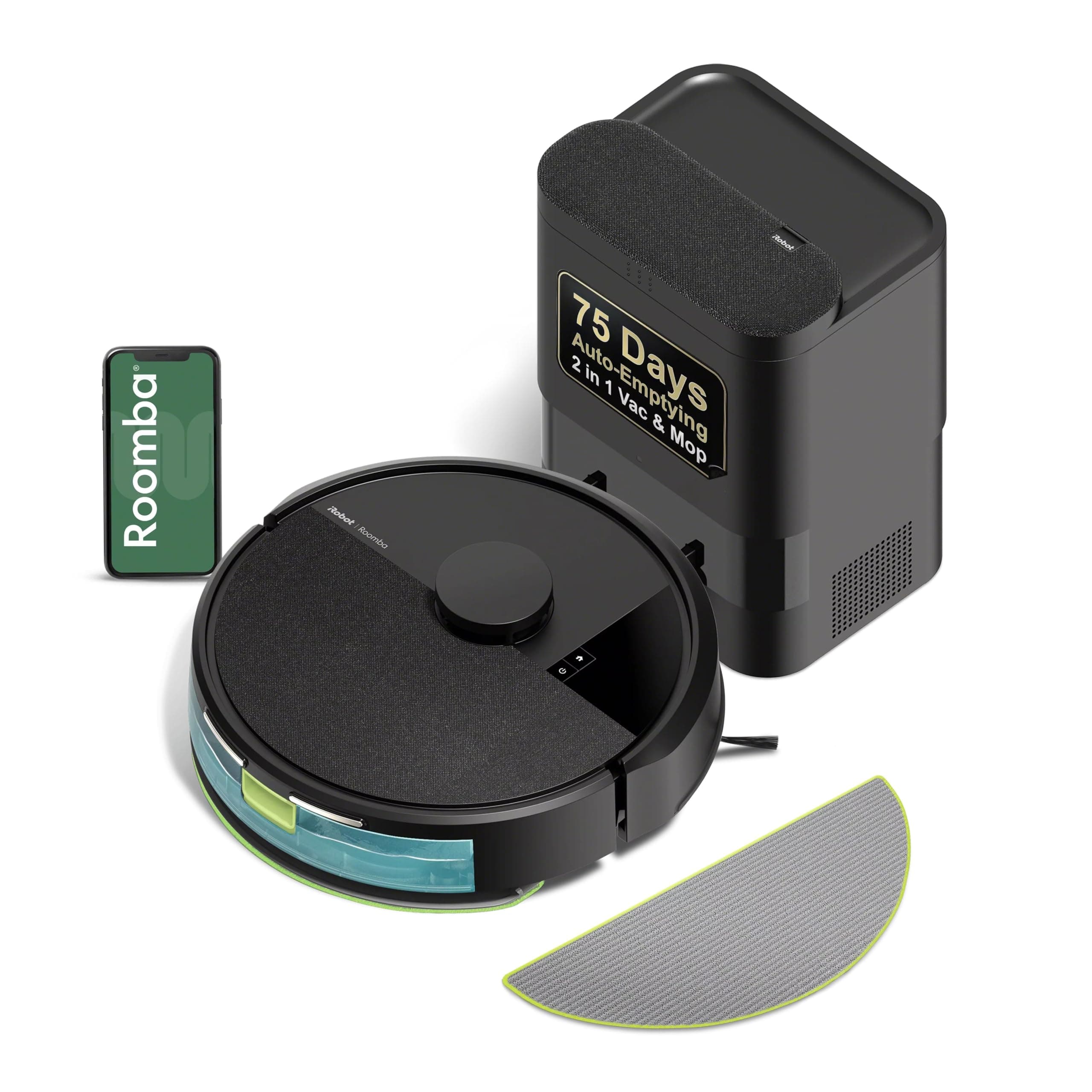 iRobot Roomba 105X Robot Vacuum & Mop Combo, AutoEmpty Dock, Self‑Emptying for Up to 75 Days, 70× Power‑Lifting Suction, Smart LiDAR Mapping, App & Voice Control, Ideal for Homes with Pets & Kids