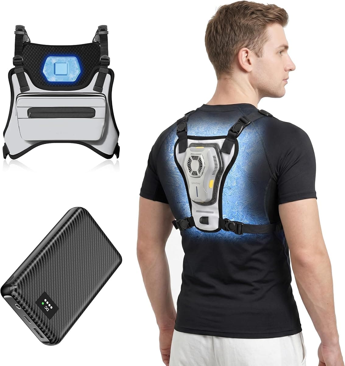 THEKUKU Cooling Vest with 30000mAh Power Bank, Portable Air Conditioner Vest for Men Women, Wearable Fan Jacket for Construction, Cosplay, Outdoor Work