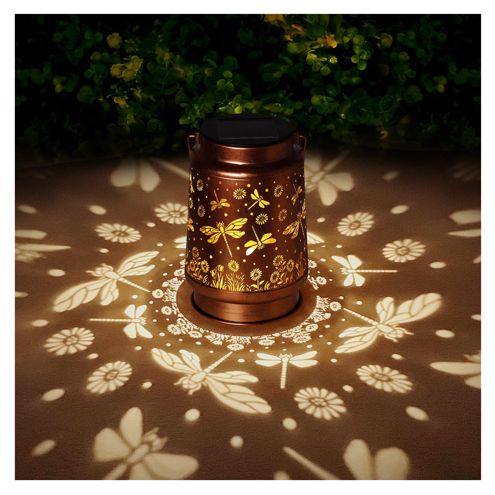 Solar Lanterns Outdoor Waterproof Dragonfly Garden Decor Gifts for Women Mom Grandma Hanging Solar Lights Metal Solar Decoration Outside for Yard,Patio,Backyard,Porch