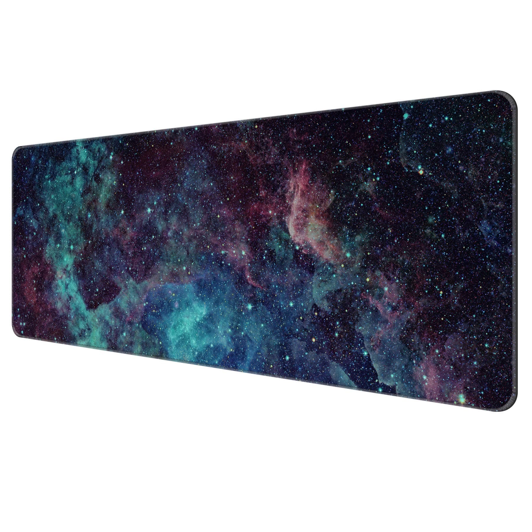 Thin Extended Gaming Mouse Pad （31.5 * 11.8 * 0.08 inch） with Stitched Edges Large , Long XXL Keyboard and Mouse pad Desk Mat for Gaming Office & Home - Galaxy Space