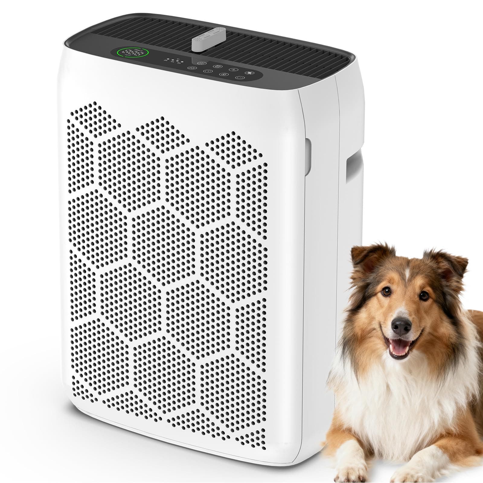 Air Purifiers for Home Large Room Up to 2200 Ft², HEPA Air Purifier for Bedroom with PM2.5 Air Quality Display, Washable Pre-Filter and Sleep Mode, Air Cleaner for Smoke, Dust & Pollen | PM2.5 air quality display. Washable pre-filter. Sleep mode. Ideal for smoke, dust, pollen, and pet dander