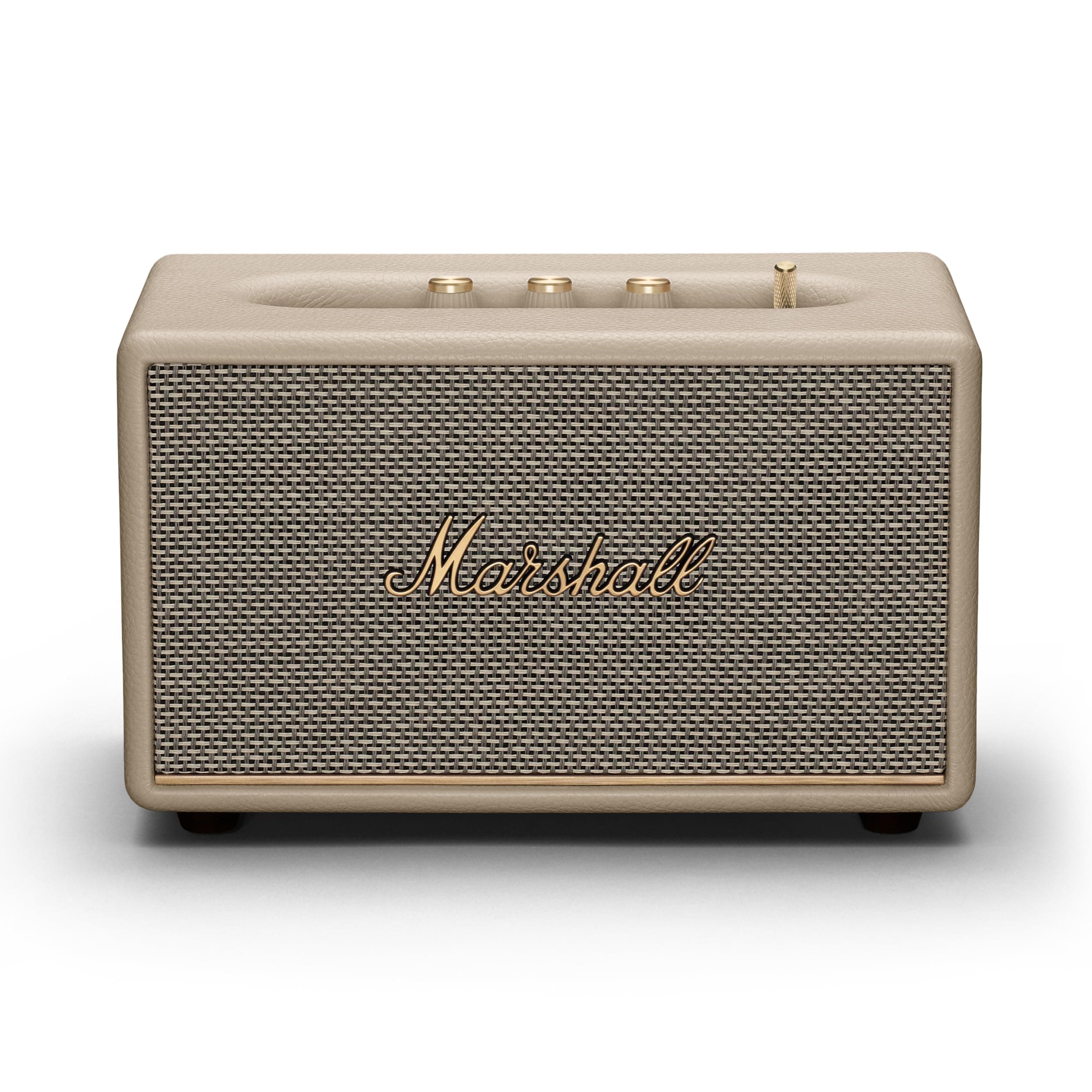 Marshall Acton III Bluetooth Home Speaker - Loud Stereo Sound with Bass and Treble Controls | Plug-in Powered | 3.5mm Aux Input - Cream