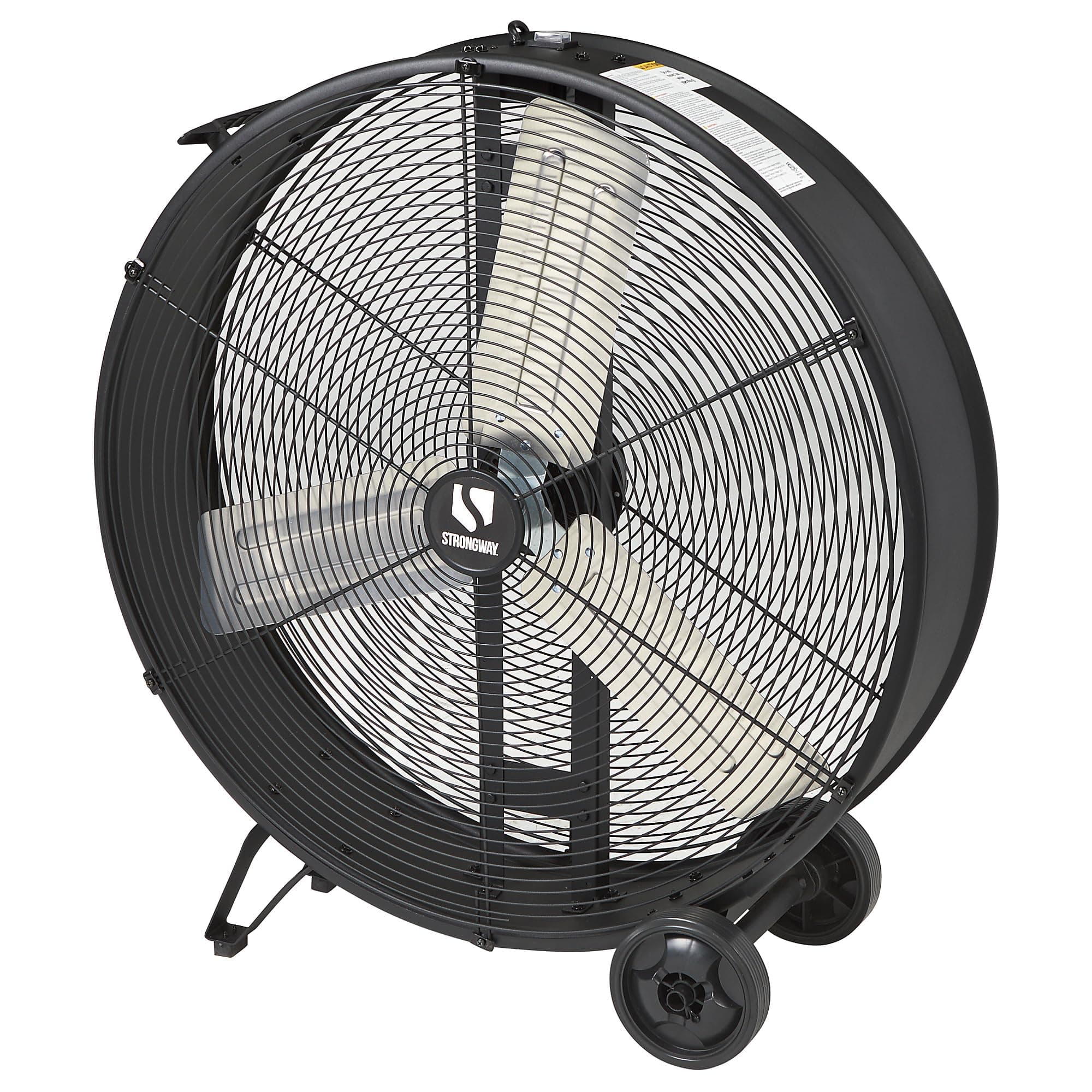 Strongway Direct Drive Drum Fan, 30 in., 1/3 HP, 8000 CFM, 2 Speeds, 3-Blade Precision-Balanced Aluminum Design, All-Metal Construction, Wheels and Handles, 9.5 Ft. Cord, for Shop and Garage