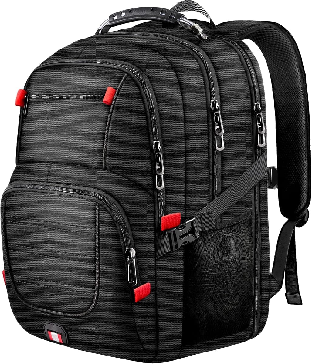 18.4-19" Extra Large Laptop Backpack with LifetimeWarranty, Gaming Laptop Travel Bag, TSA Friendly Travel Rucksack for Men Women, Big TSA Airline Approved Work Computer Bag, Black