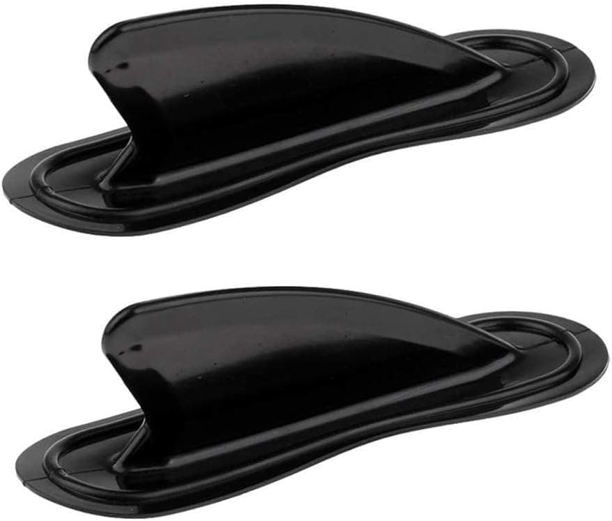 Enfudid 2 Pcs Kayak Skeg Tracking Fin, Inflatable Boat Shark Fin Watershed Board Fin Mounting Points PVC Replacement Accessories Universal for Most Surfboard/Canoe Boat/Paddleboard (Black)