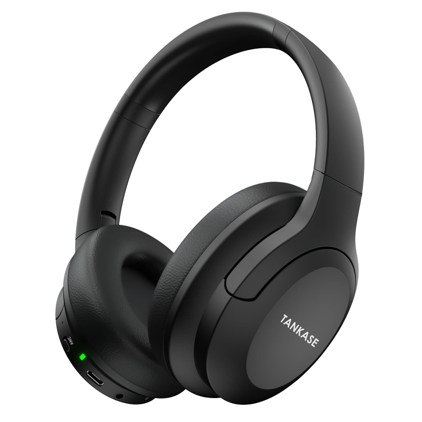 Active Noise Cancelling Headphones, Wireless Over Ear Bluetooth Headphones,100H Play Time Bluetooth Headphone with Microphone,Lightweight and Foldable Comfortable Deep Bass for Work/Gym Black