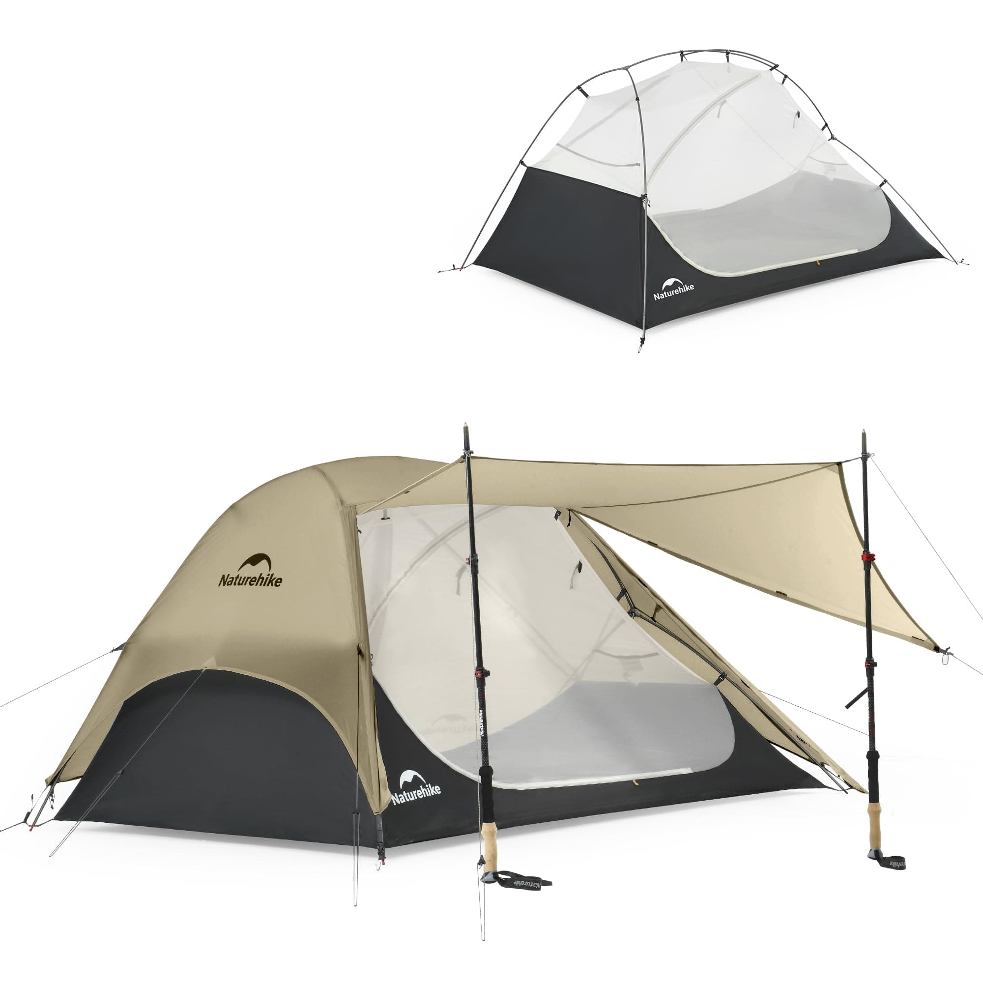 Naturehike Star River UL 2 Person Backpacking Tent, Double Layer Waterproof Two Person Tents, Lightweight Backpacking Cycling 2 Person Tent