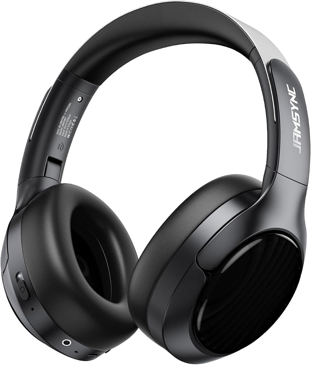 Hybrid Active Noise Cancelling Headphones, Bluetooth 6.0 Over Ear Headphones,120H Battery Fast Charging, Hi-Res Audio, Transparency Mode, Deep Bass, Memory Foam Comfort Fit for Travel Office Home