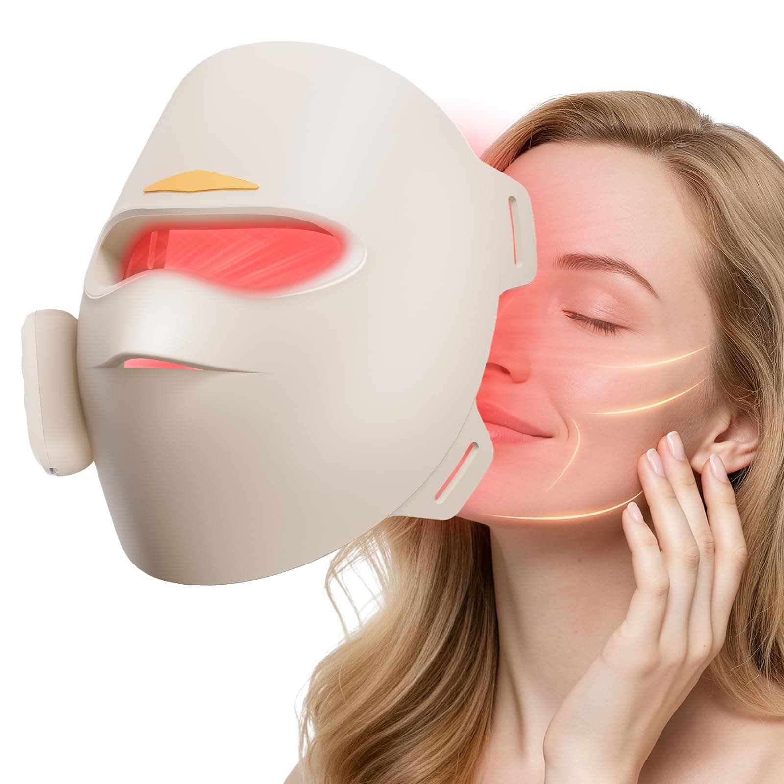 Red Light Therapy Mask for Face | 4D Led Face Mask Light Therapy With 336 LEDs Full Face Coverage,850nm Infrared & 3 Light Modes for Home Use & Travel M19-3