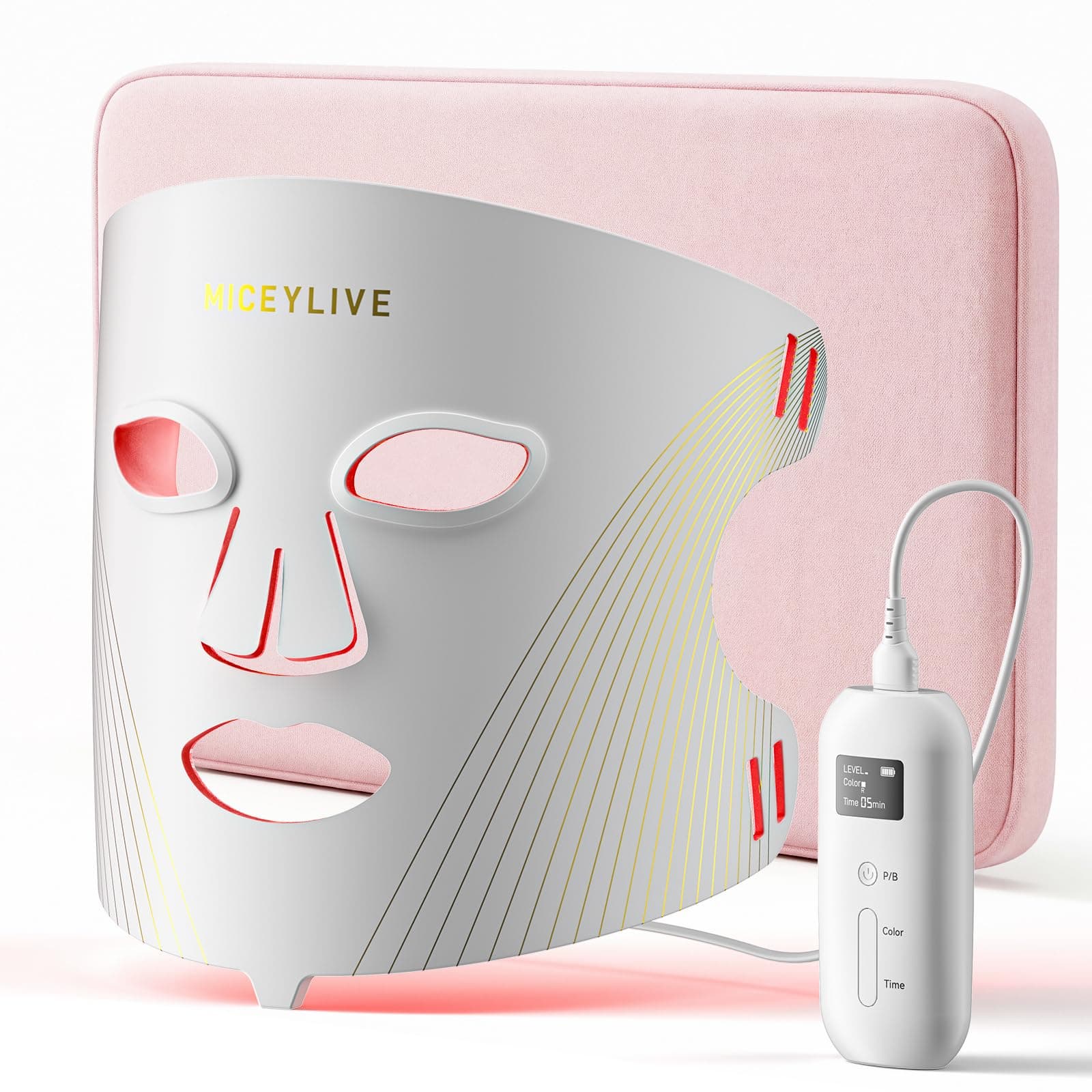 FDA-Cleared LED Light Therapy Face Mask, Red Blue & Near-Infrared Light Therapy for Face, 432 LEDs, 630nm Red, 415nm Blue, 850nm NIR, Medical-Grade Silicone, At-Home Skin Treatment
