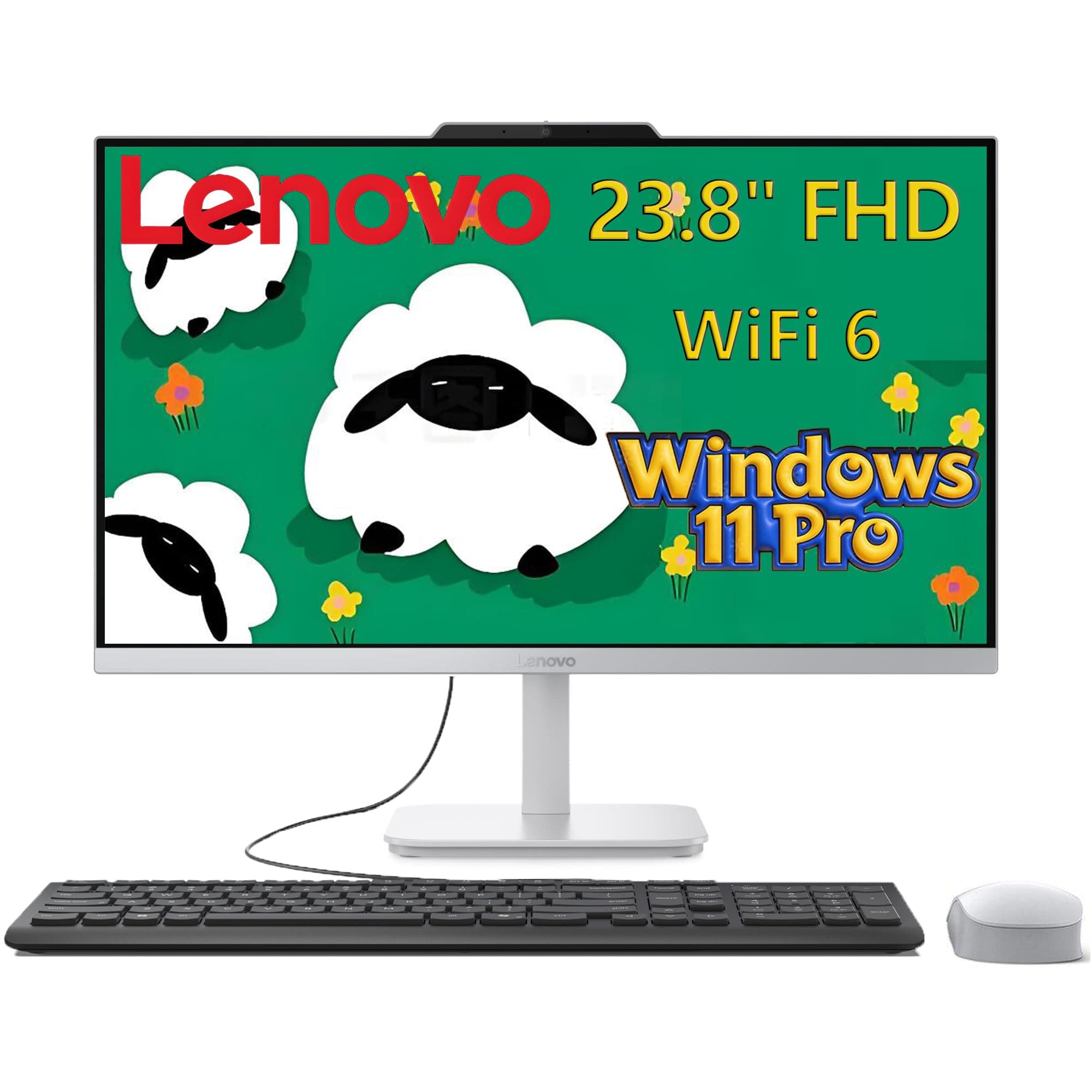 Lenovo All-in-One Desktop Computer, AIO 24 with Intel Core i3-N305, 16GB RAM, 1TB SSD, Office 365 for the Web, for Home Daily use and Remote Work, Video Streaming & Photo Editing, Windows 11 Home