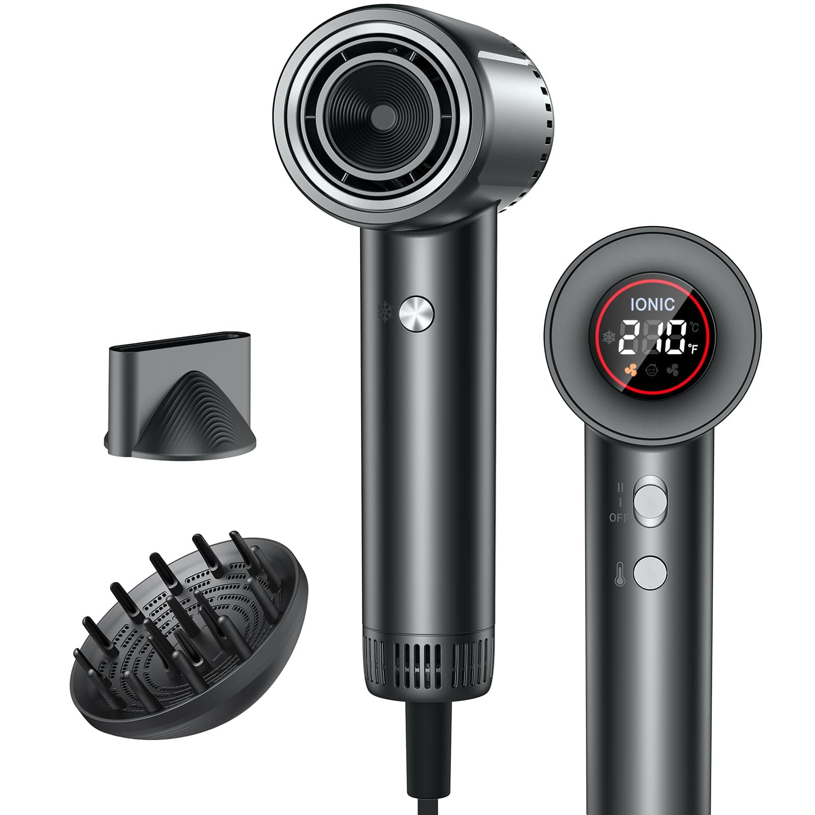 Hair Dryer, Professional Ionic Hair Dryer for Fast Drying, High Speed Hair Blow Dryer with Diffuser for Home Salon Travel, Constant Temperature Hair Care Without Hair Damage
