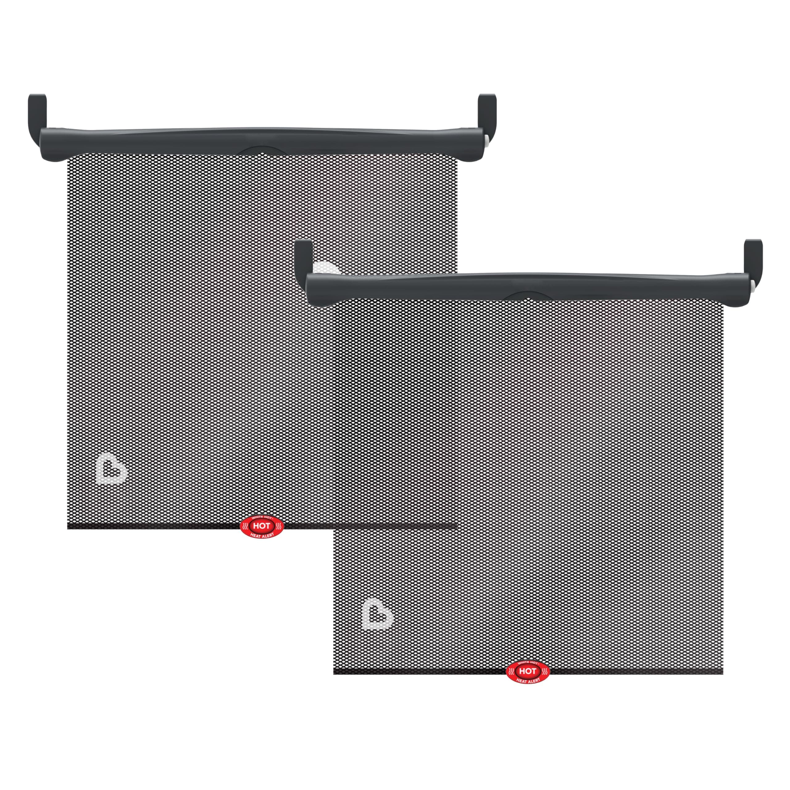 Munchkin Brica Sun Safety Car Window Shade with Heat Alert, Helps Block UVA/UVB Rays, 2 Pack, Black